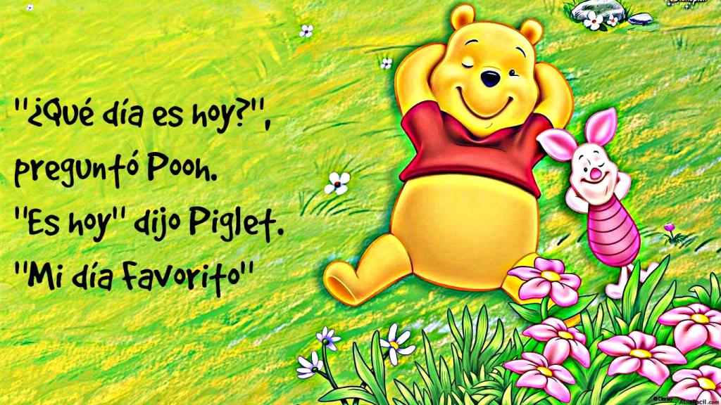 Winnie de Pooh y Cerdito teniendo un día maravilloso